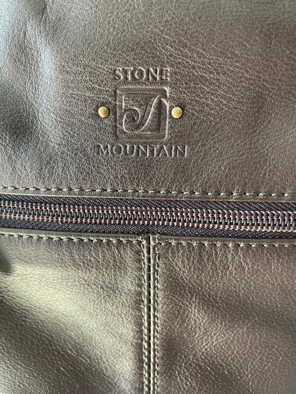 Brown Pebbled Leather Studded Shoulder Bag Western Stone Mountain Purse - Picture 6 of 14